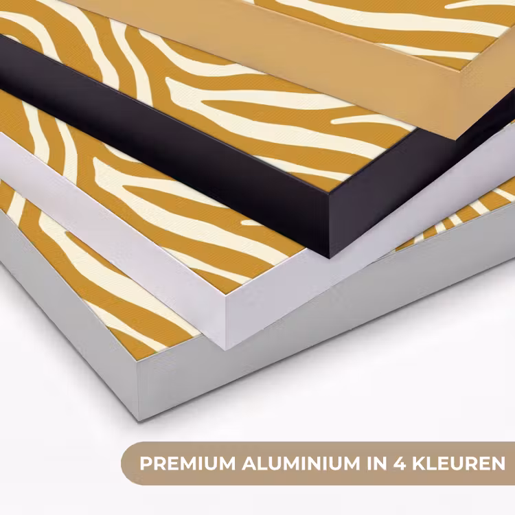 Zebra - Klassiek - Oker - Geel Textielframe zwart klein 947 -USP_kleurenNL