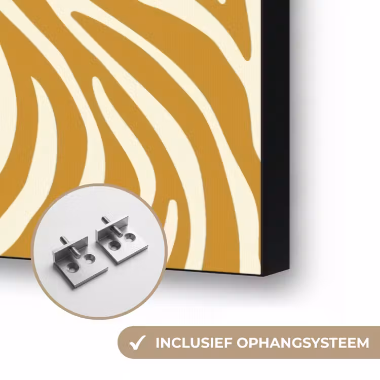 Zebra - Klassiek - Oker - Geel Textielframe zwart klein 947 -USP_ophangsysteemNL