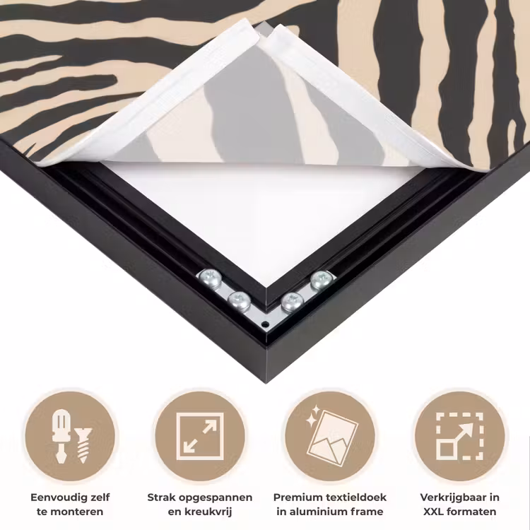 Zebra - Klassiek - Zwart Textielframe zwart klein 947 -USP_feed_closeupNL