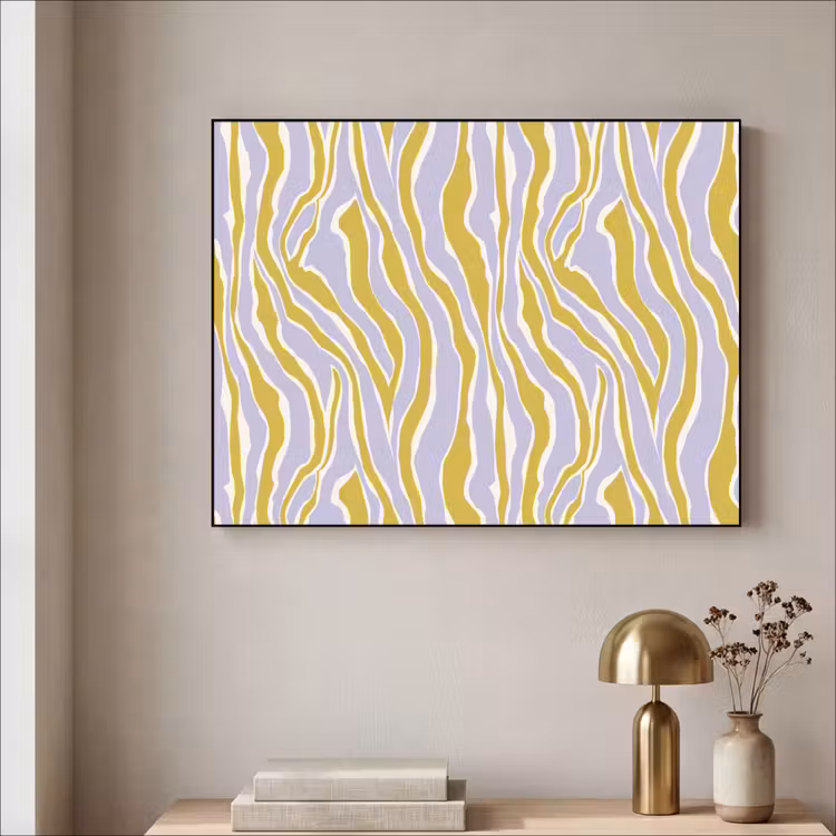 Zebra - Modern - Meerkleurig Textielframe zwart klein 947 -sfeer2
