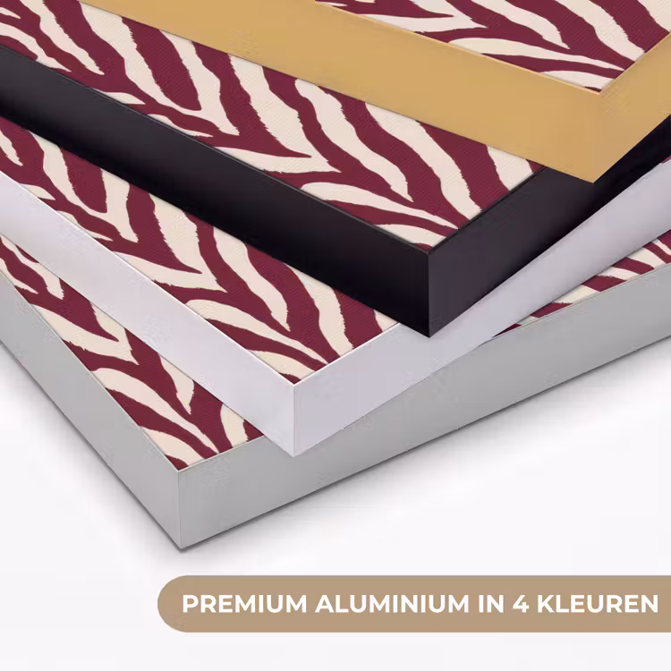 Zebra - Motief - Bordeaux - Rood Textielframe zwart klein 947 -USP_kleurenNL