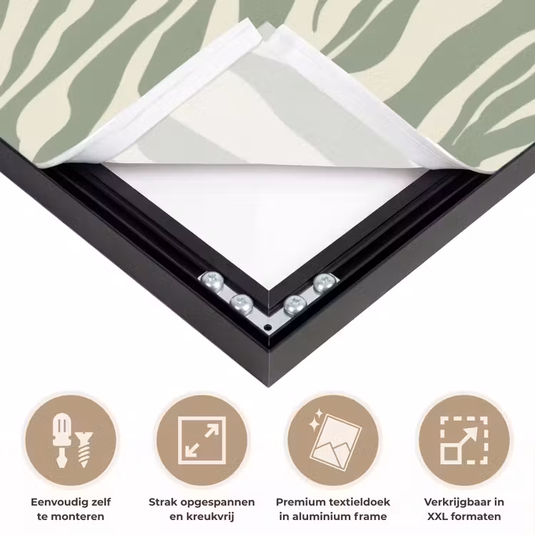 Zebra - Motief - Groen Textielframe zwart klein 947 -USP_feed_closeupNL