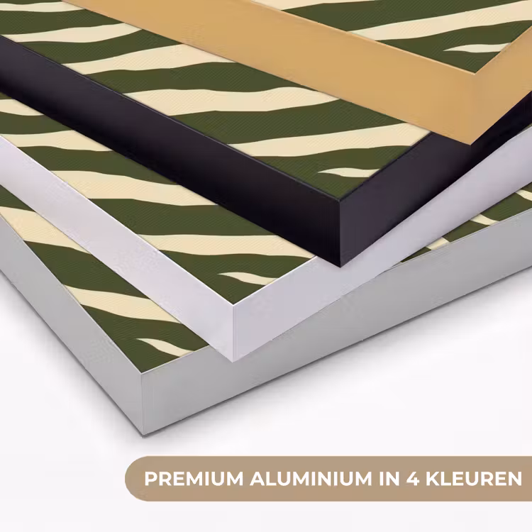 Zebra - Patroon - Groen Textielframe zwart klein 947 -USP_kleurenNL