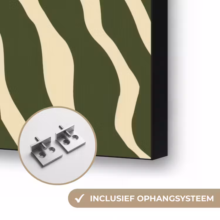 Zebra - Patroon - Groen Textielframe zwart klein 947 -USP_ophangsysteemNL