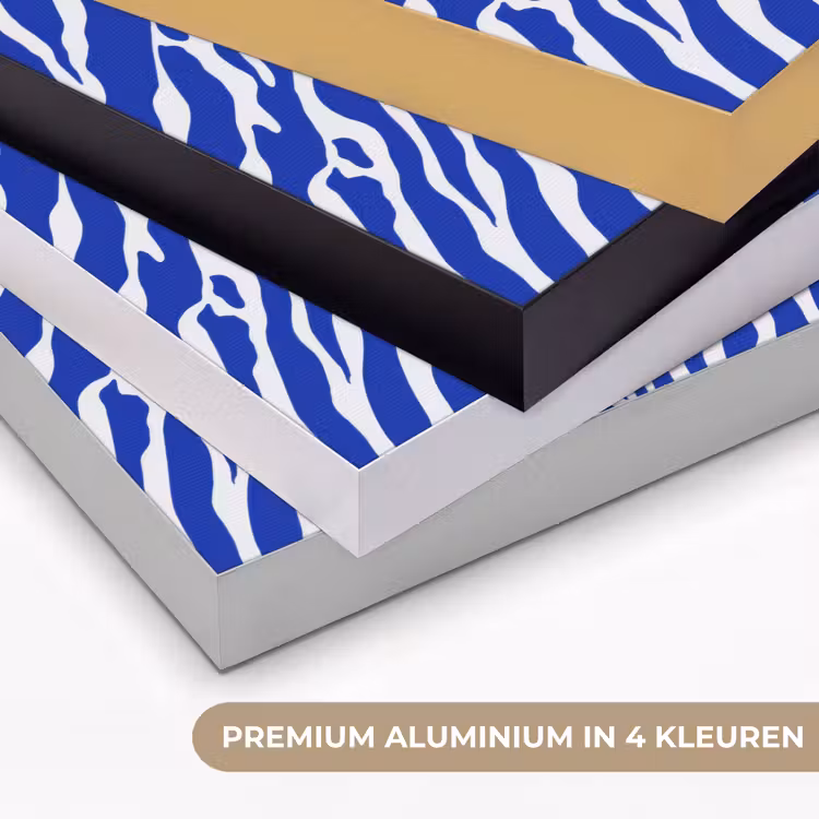 Zebra - Patroon - Kobalt - Blauw Textielframe zwart klein 947 -USP_kleurenNL