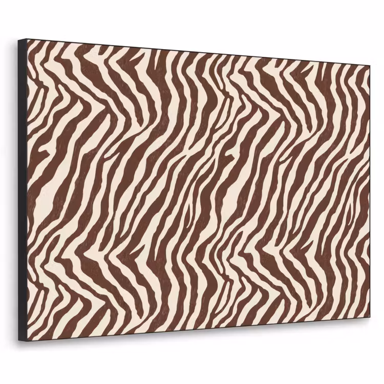 Zebra - Patroon - Zwart - Wit Textielframe zwart klein 947 -3d