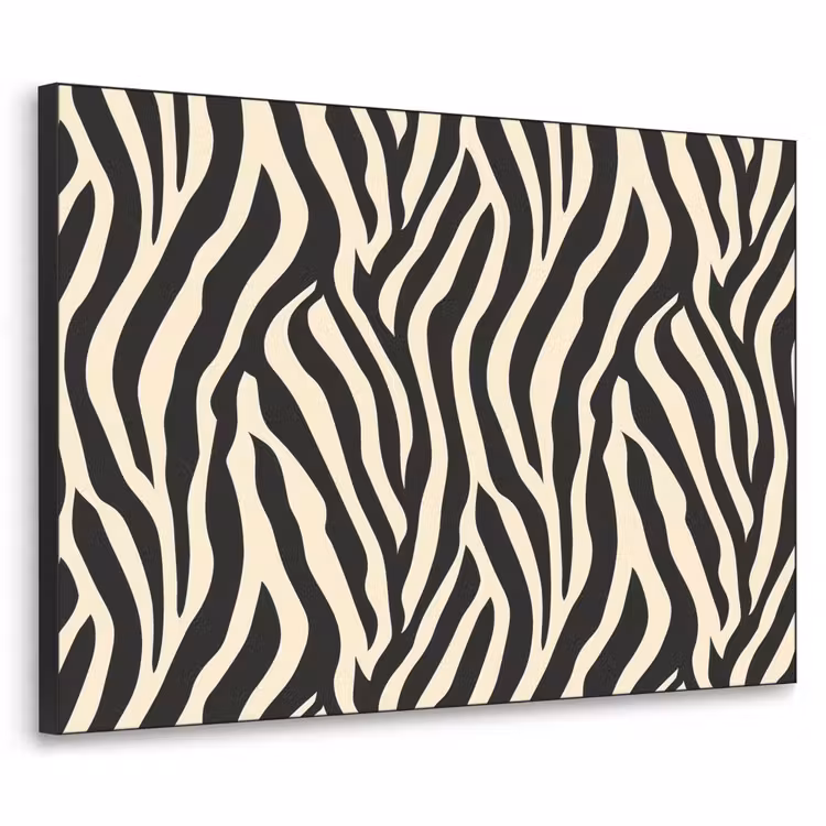 Zebra - Print - Klassiek - Zwart Textielframe zwart klein 947 -3d