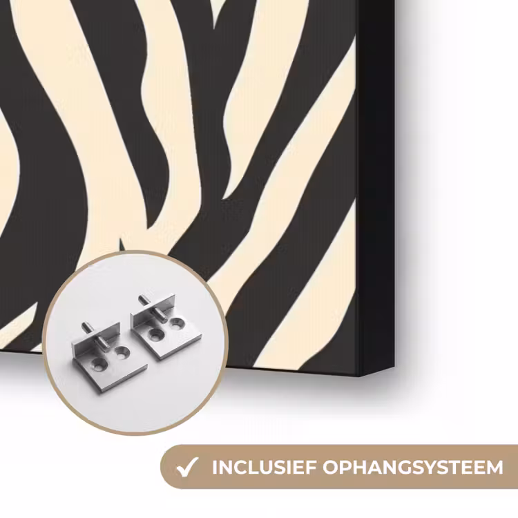 Zebra - Print - Klassiek - Zwart Textielframe zwart klein 947 -USP_ophangsysteemNL