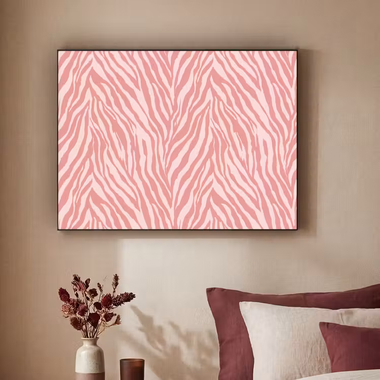 Zebra - Print - Roze Textielframe zwart klein 947 -sfeer1