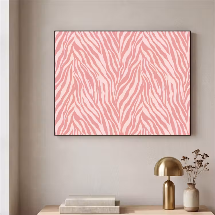 Zebra - Print - Roze Textielframe zwart klein 947 -sfeer2