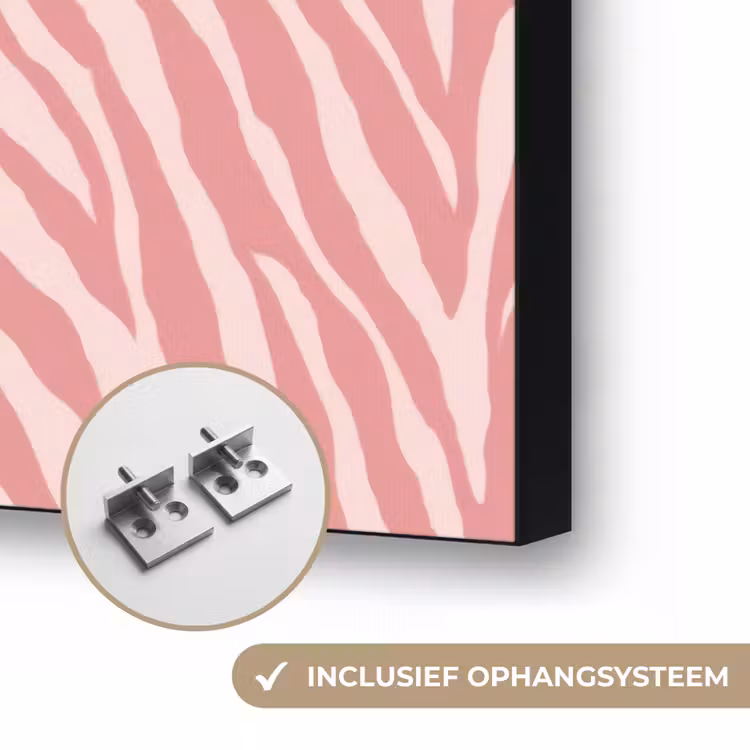 Zebra - Print - Roze Textielframe zwart klein 947 -USP_ophangsysteemNL