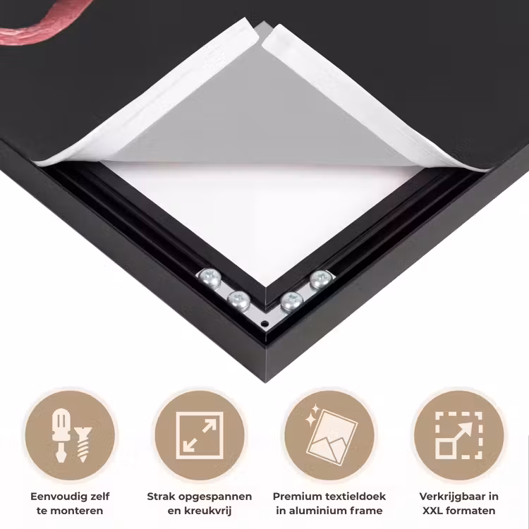 Zebra - Roze - Gestreept Textielframe zwart klein -USP_feed_closeupNL
