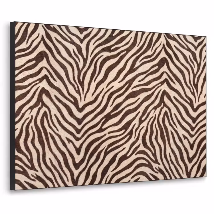 Zebra - Strepen - Bruin Textielframe zwart klein -3d