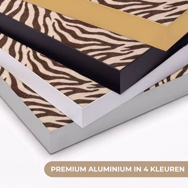 Zebra - Strepen - Bruin Textielframe zwart klein -USP_kleurenNL