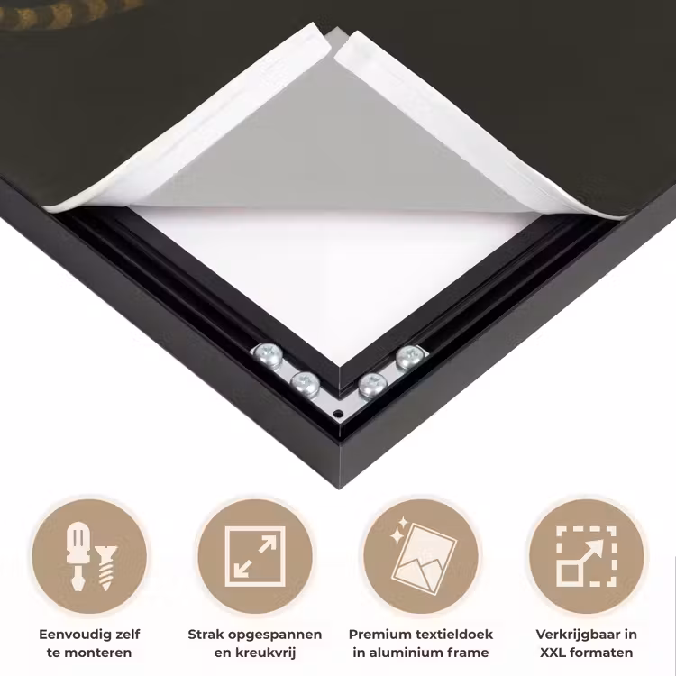 Zebra - Strepen - Goud Textielframe zwart klein -USP_feed_closeupNL