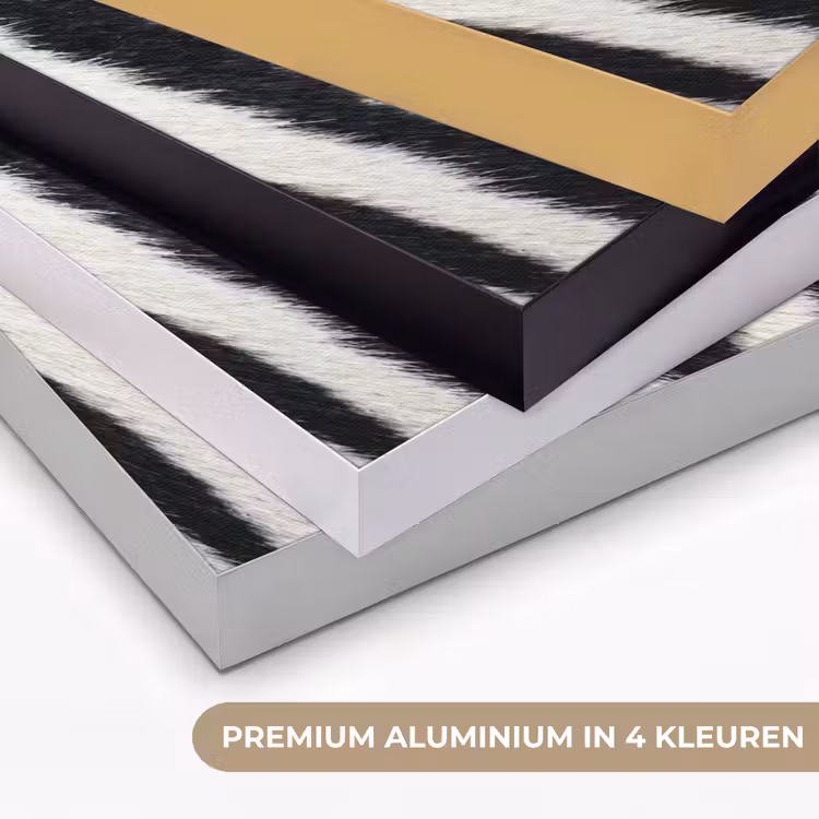 Zebra - Vacht - Klassiek - Zwart - Wit Textielframe zwart klein -USP_kleurenNL