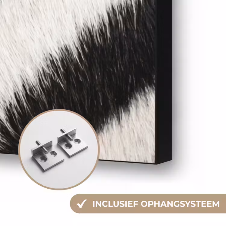 Zebra - Vacht - Klassiek - Zwart - Wit Textielframe zwart klein -USP_ophangsysteemNL