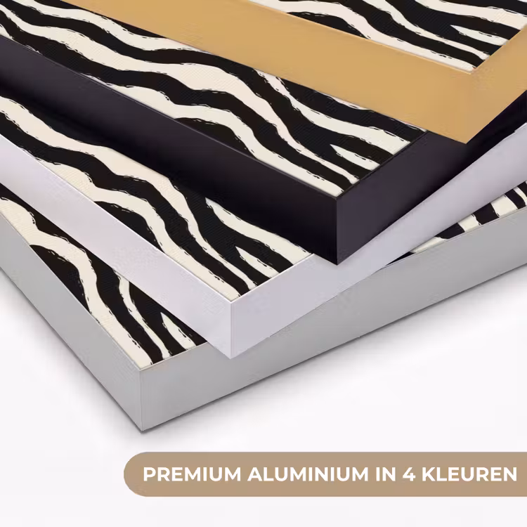 Zebra - Zwart - Abstract Textielframe zwart klein 947 -USP_kleurenNL
