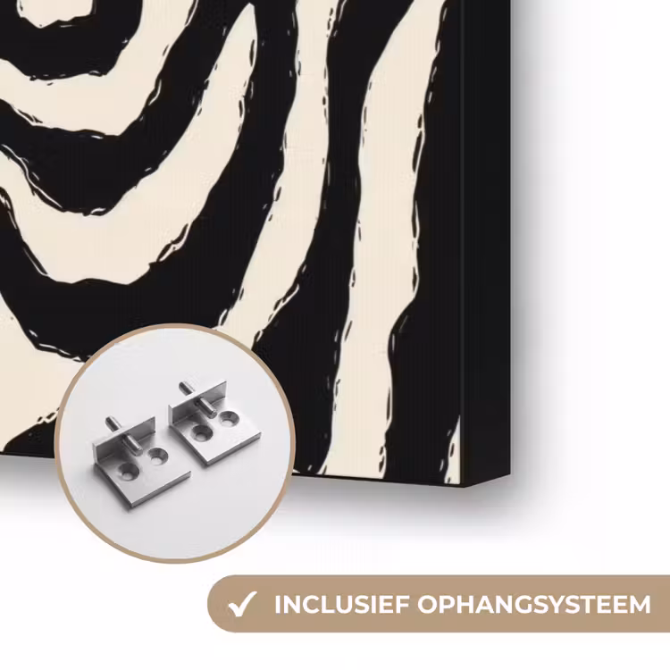 Zebra - Zwart - Abstract Textielframe zwart klein 947 -USP_ophangsysteemNL