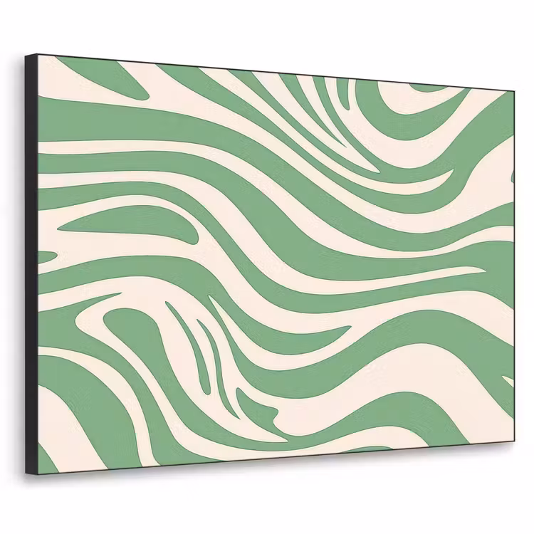 Zebrapatroon - Groen - Retro Textielframe zwart klein -3d