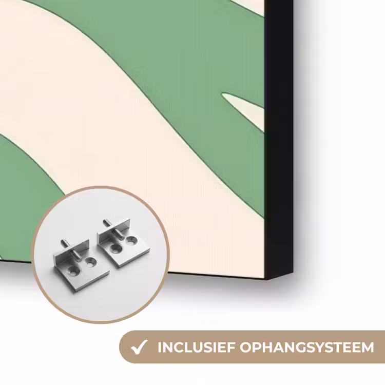 Zebrapatroon - Groen - Retro Textielframe zwart klein -USP_ophangsysteemNL