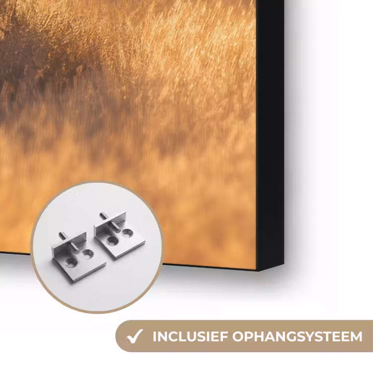Zebra's - Savannelandschap - Gras Textielframe zwart klein -USP_ophangsysteemNL