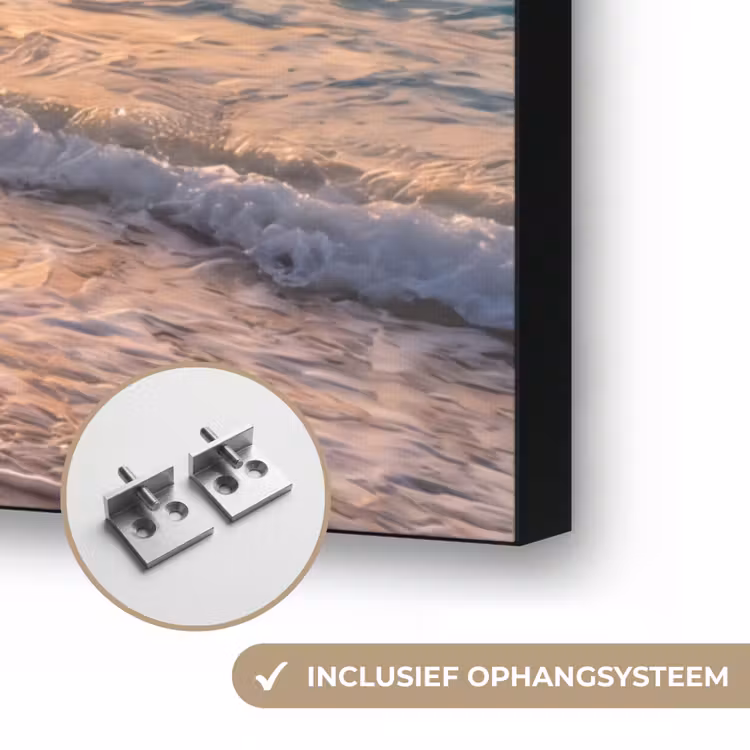 Zee - Berg - Landschap - Tropisch - Goud Textielframe zwart klein -USP_ophangsysteemNL