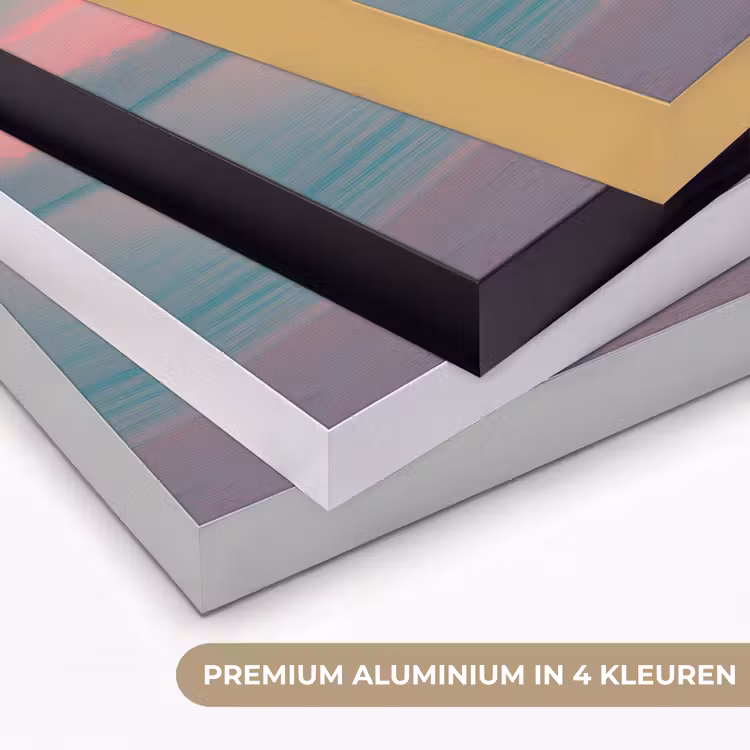 Zee - Boot - Zonsondergang Textielframe zwart klein -USP_kleurenNL