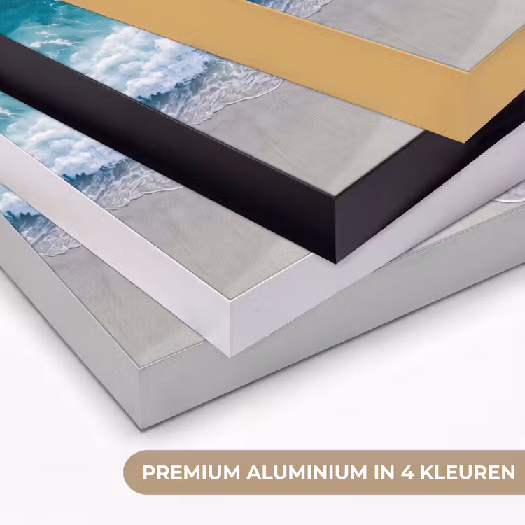 Zee - Golf - Strand - Natuur - Blauw Textielframe zwart klein -USP_kleurenNL