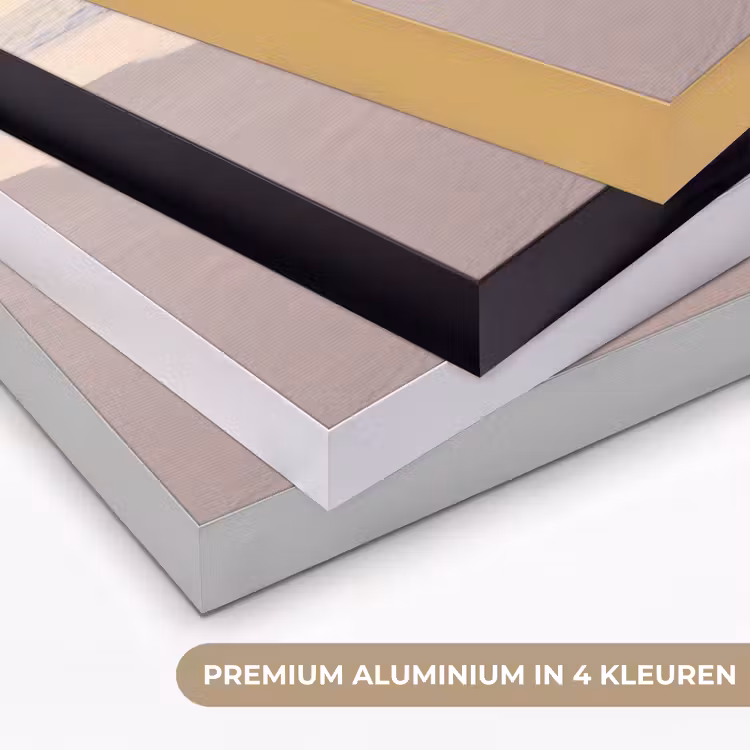 Zee - Golven - Strand - Natuur - Wit Textielframe zwart klein -USP_kleurenNL
