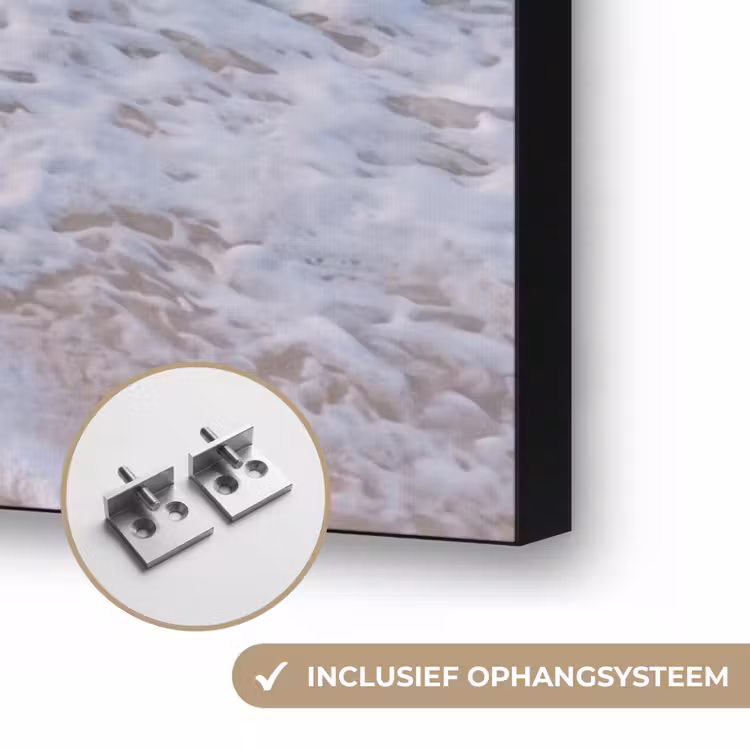 Zee - Golven - Strand - Natuur - Wit Textielframe zwart klein -USP_ophangsysteemNL