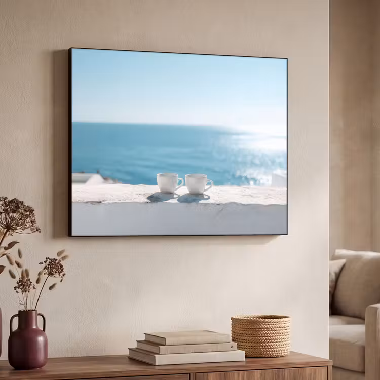 Zee - Koffiekopjes - Zomers Textielframe - compleet frame klein -sfeer3