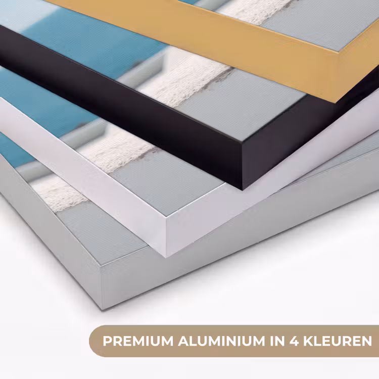 Zee - Koffiekopjes - Zomers Textielframe zwart klein -USP_kleurenNL