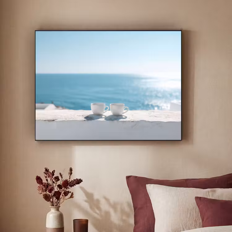 Zee - Koffiekopjes - Zomers Textielframe - compleet frame klein -sfeer1