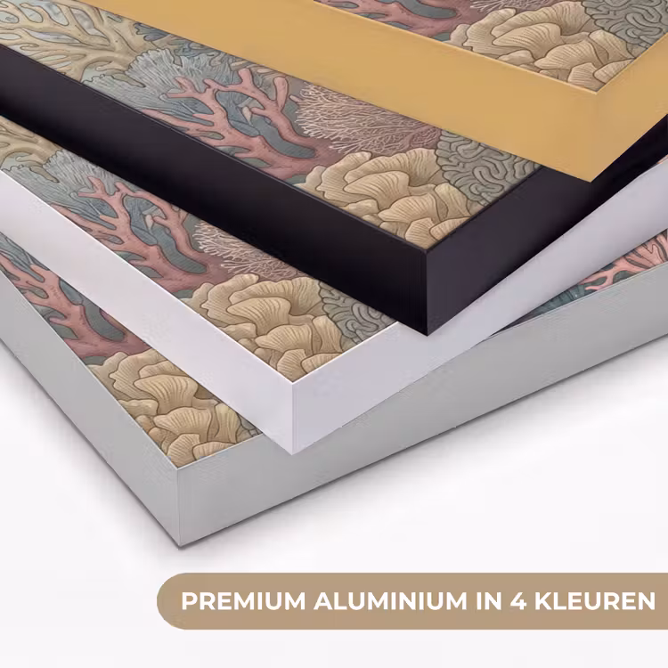 Zee - Koraal - Vis - Natuur - Kleurrijk Textielframe zwart klein -USP_kleurenNL