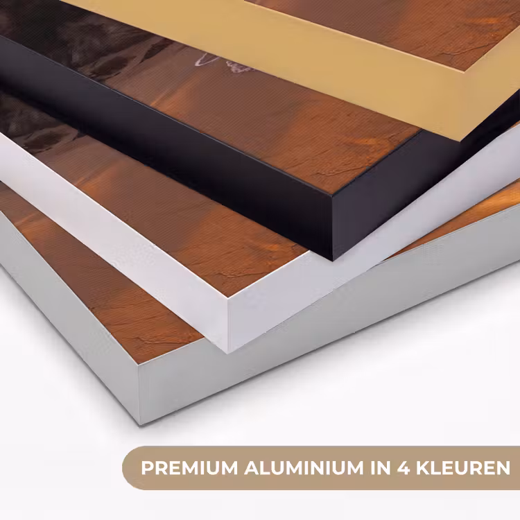 Zee - Kust - Zonsondergang - Natuur - Oranje Textielframe zwart klein -USP_kleurenNL