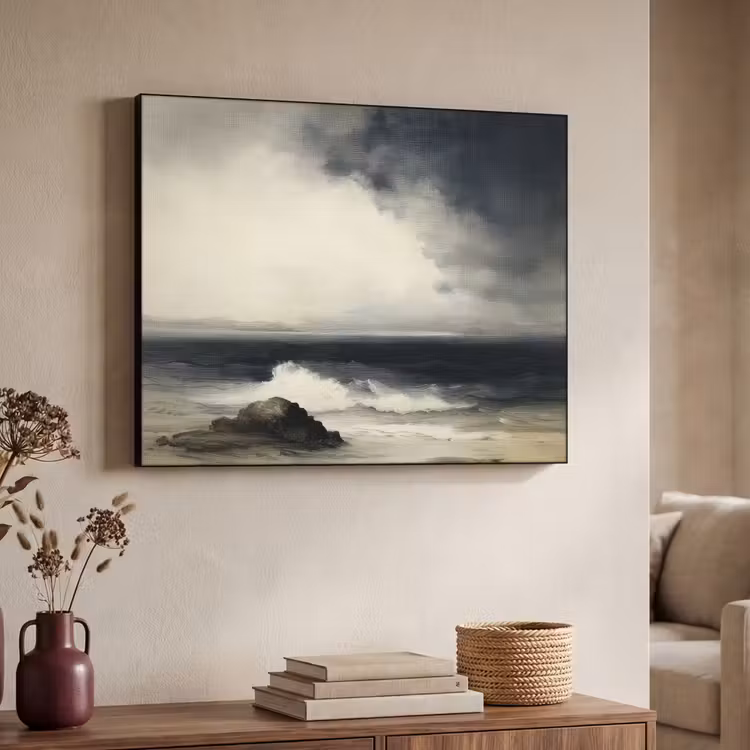 Zee - Rotsen - Storm Textielframe - compleet frame klein -sfeer3