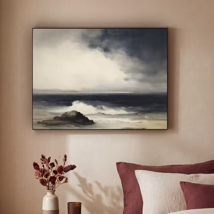 Zee - Rotsen - Storm Textielframe - compleet frame klein -sfeer1