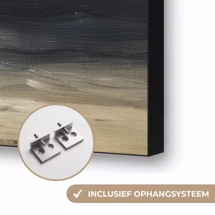 Zee - Rotsen - Storm Textielframe zwart klein -USP_ophangsysteemNL