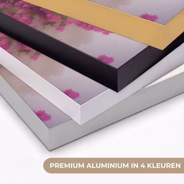 Zee - Roze - Bloemen - Poort Textielframe zwart klein -USP_kleurenNL