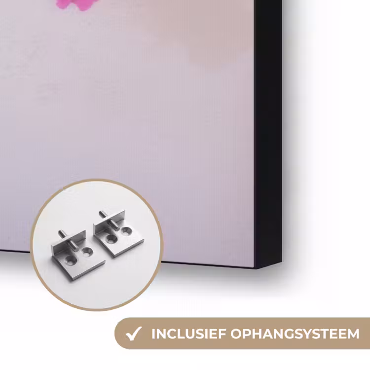Zee - Roze - Bloemen - Poort Textielframe zwart klein -USP_ophangsysteemNL