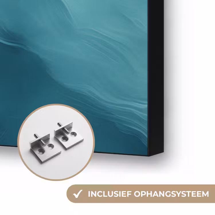 Zee - Silhouet - Abstract - Blauw Textielframe zwart klein -USP_ophangsysteemNL