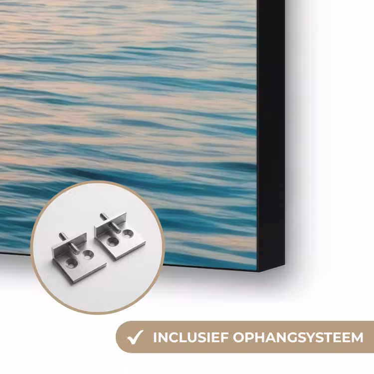 Zee - Zeilboot - Zonsondergang Textielframe zwart klein -USP_ophangsysteemNL