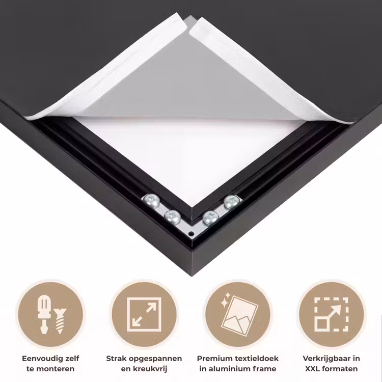 Zeebrapad - Hardloper - Zwart - Wit Textielframe zwart klein -USP_feed_closeupNL
