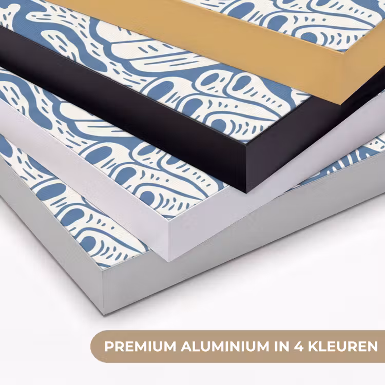Zeeleven - Koraal - Schelp - Vis - Illustratie - Onderwater Textielframe zwart klein -USP_kleurenNL