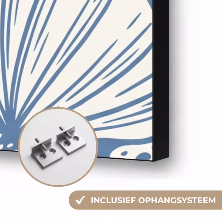 Zeeleven - Koraal - Schelp - Vis - Illustratie - Onderwater Textielframe zwart klein -USP_ophangsysteemNL