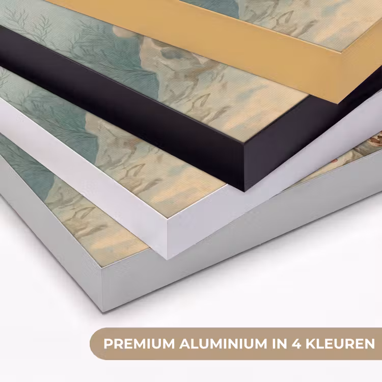 Zeeleven - Kwal - Onderwater - Illustratie - Beige Textielframe zwart klein -USP_kleurenNL