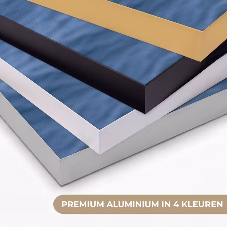 Zeemeeuw - Oceaan - Blauw Textielframe zwart klein -USP_kleurenNL