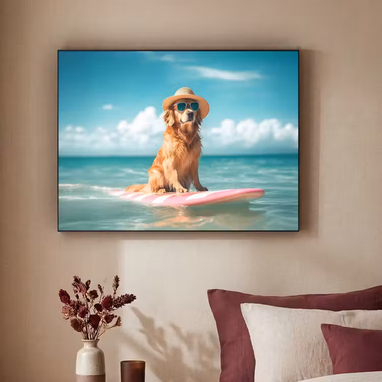 Zeewater - Hond - Golden retriever - Zonnebril Textielframe zwart klein -sfeer1