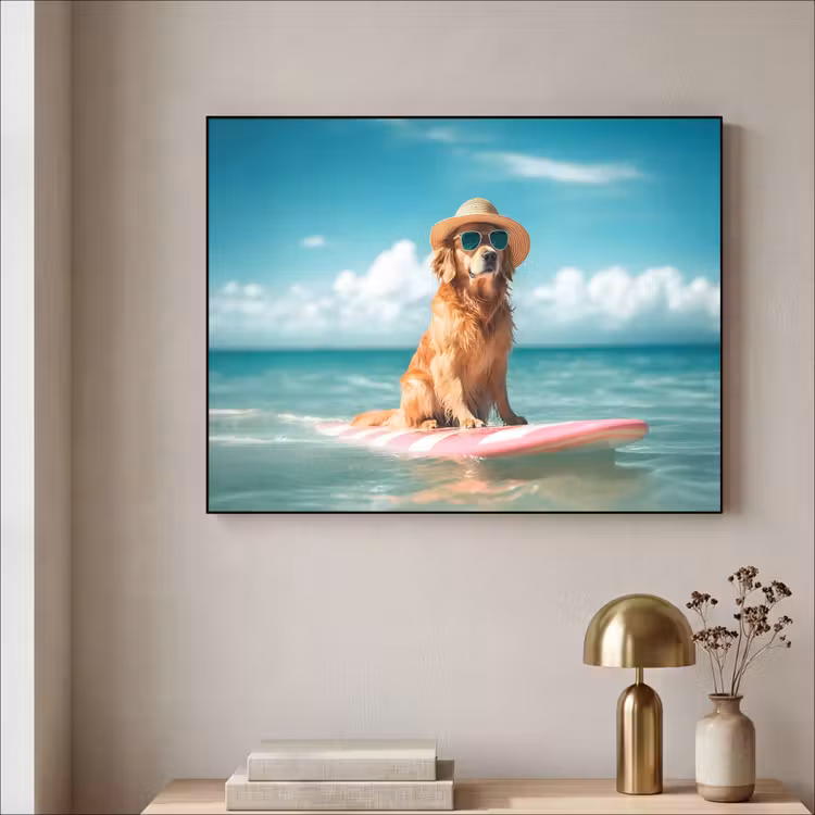 Zeewater - Hond - Golden retriever - Zonnebril Textielframe zwart klein -sfeer2